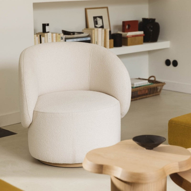 Fauteuil AUGUSTE Naturel — Bouclette crème
