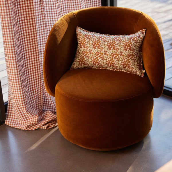 Fauteuil AUGUSTE Noyer — Velours Ocre