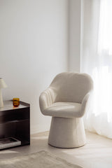 Fauteuil pivotant tapissé Erica - Tissu Beige crème - vue principale