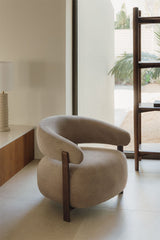 Fauteuil Jolie - Marron Bois Foncé / Chenille Brun Blé