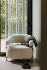Fauteuil Jolie - Marron Bois / Chenille Beige Crème