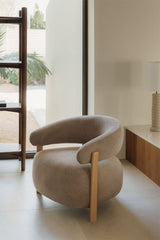 Fauteuil Jolie - Marron Bois / Chenille Brun Blé