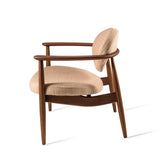 Fauteuil en frêne Roundy — Tissu beige