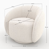 Fauteuil Naya tissu bouclé blanc