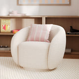 Fauteuil Naya tissu bouclé blanc