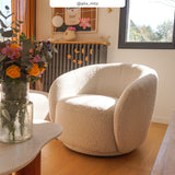 Fauteuil Naya tissu bouclé blanc