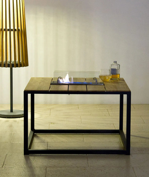 Table basse Fire — Carrée avec orifice et brasier