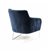 Fauteuil Croix — barcelona prussian, polished brass feet
