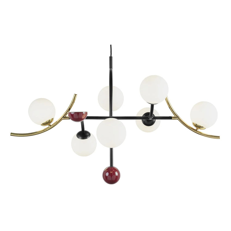 Suspension Helio — Métal Noir & Bordeaux