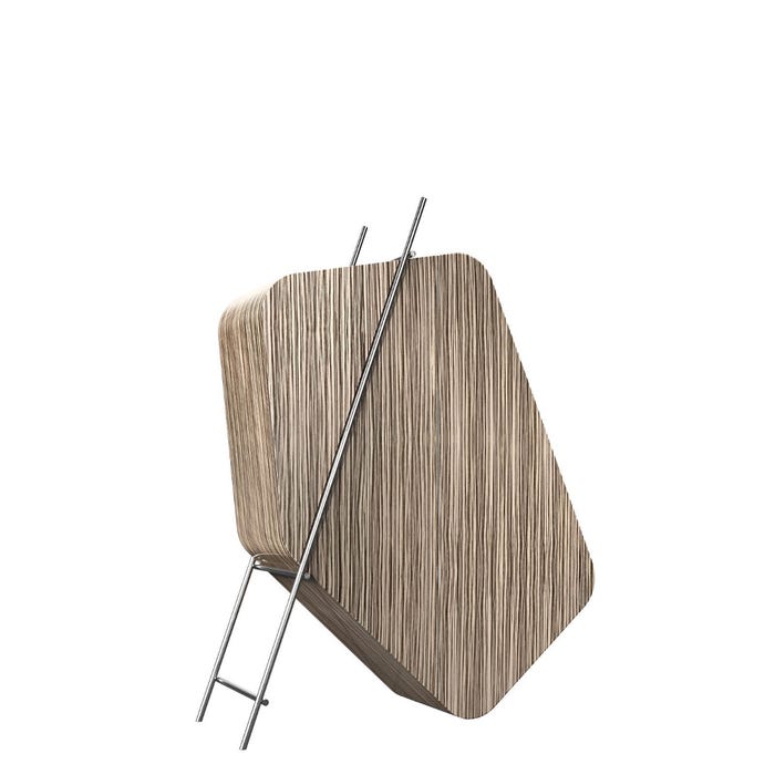 Cabinet Hidalgo — Shiny beige, brown/polished steel