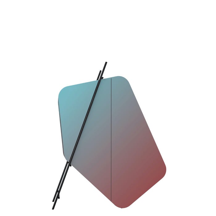 Cabinet Hidalgo — Light blue, brick red/black