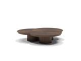 Table basse Bisou, Linteloo, vue d'ensemble du plateau en placage de noyer