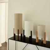 Lampe de table COLETTE S — Frêne naturel & Blanc