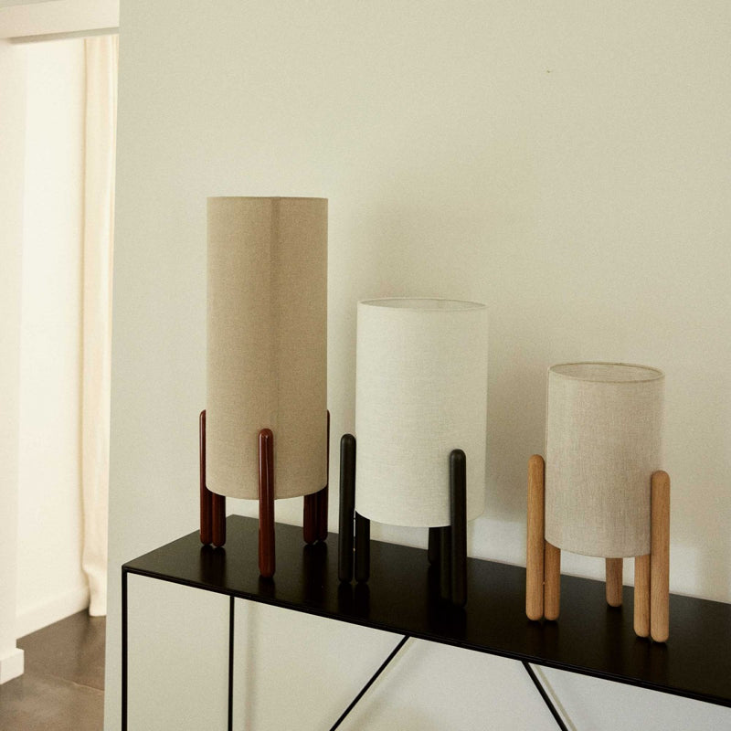 Lampe de table COLETTE S — Frêne naturel & Blanc