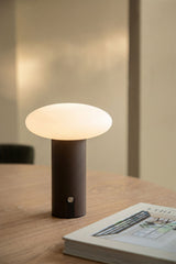 Lampe de table LED sans fil en fer Zosima Marron Chocolat