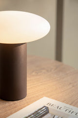 Lampe de table LED sans fil en fer Zosima Marron Chocolat détail