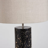 Lampe effet terrazzo noir et abat-jour en lin crème Terrazzo - vue 2