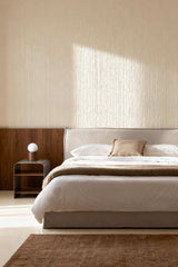 Lit coffre Lorea chenille blanc cassé 200 x 200 cm