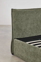 Lit coffre Lorea chenille vert sauge 160 x 200 cm
