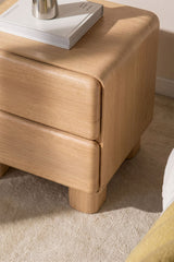 Pack de 2 tables de chevet Sheila - Marron Chêne - vue angle