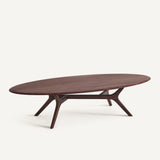 Table basse ellipse en noyer massif Maricielo - vue 1