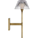 Applique Blaze 14 pouces finition laiton naturel avec cristal transparent