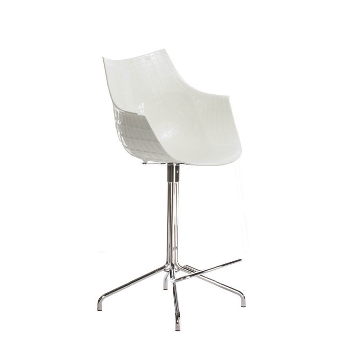 Chaise de bar Meridiana — White, chrome/chrome