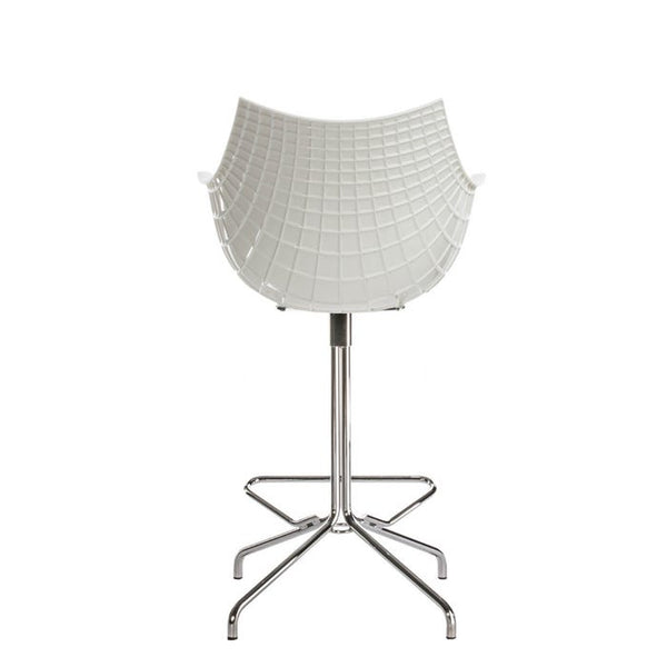 Chaise de bar Meridiana — White, chrome/chrome