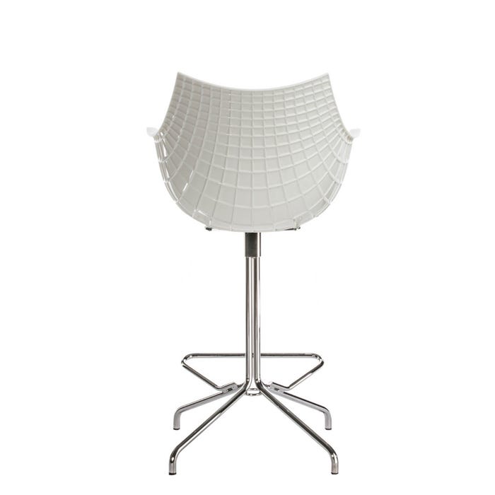 Chaise de bar Meridiana — White, chrome/chrome