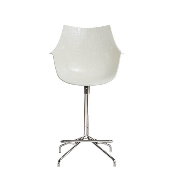 Chaise de bar Meridiana — White, chrome/chrome