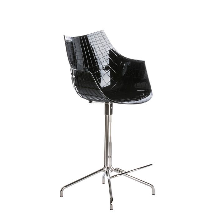 Chaise de bar Meridiana — Black, chrome