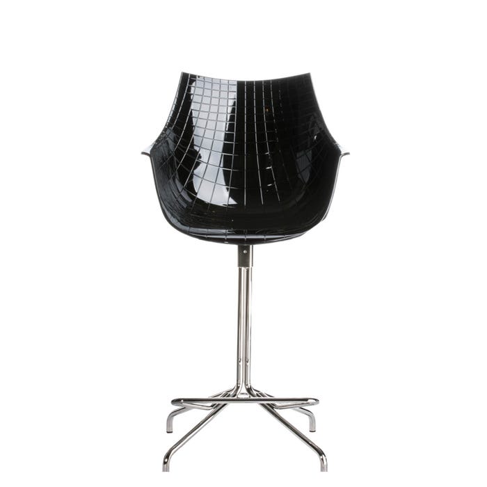 Chaise de bar Meridiana — Black, chrome
