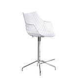 Chaise de bar Meridiana — Transparent, chrome