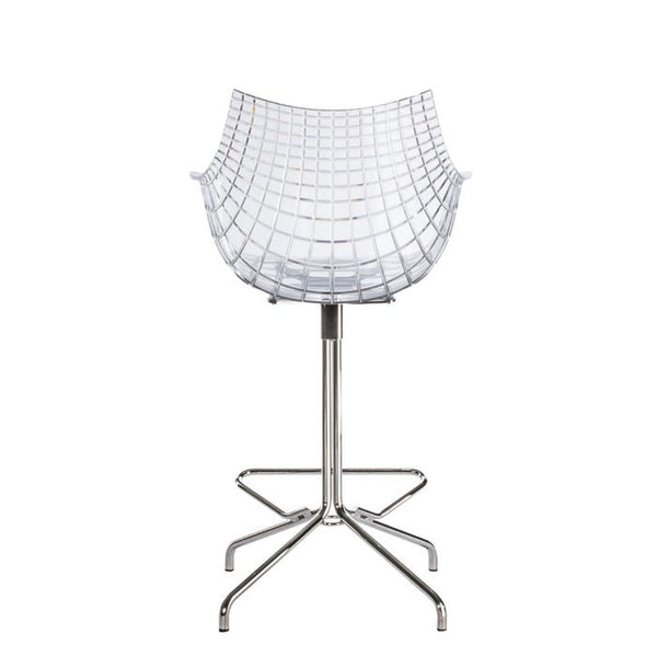Chaise de bar Meridiana — Transparent, chrome