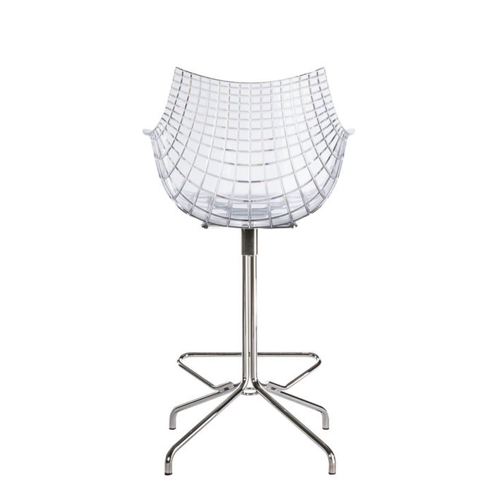 Chaise de bar Meridiana — Transparent, chrome
