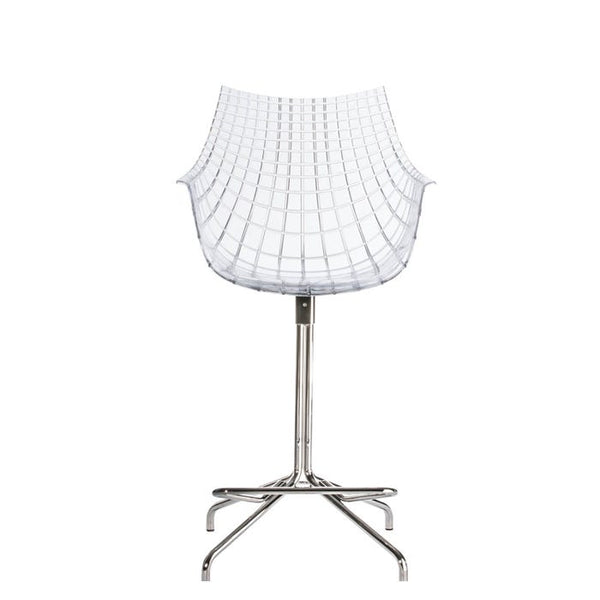 Chaise de bar Meridiana — Transparent, chrome