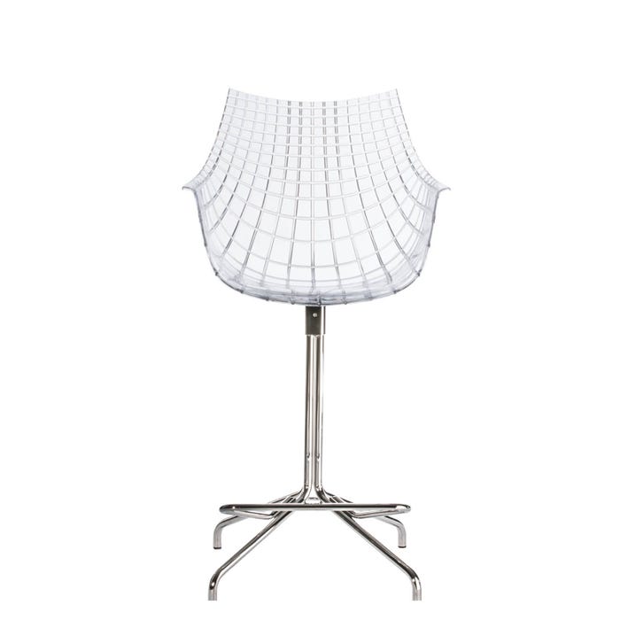 Chaise de bar Meridiana — Transparent, chrome