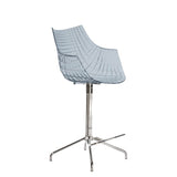Chaise de bar Meridiana — Smoky grey, chrome