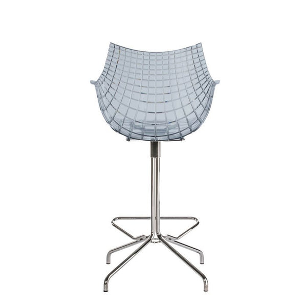 Chaise de bar Meridiana — Smoky grey, chrome