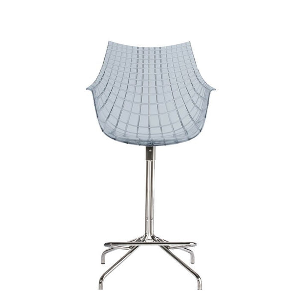 Chaise de bar Meridiana — Smoky grey, chrome