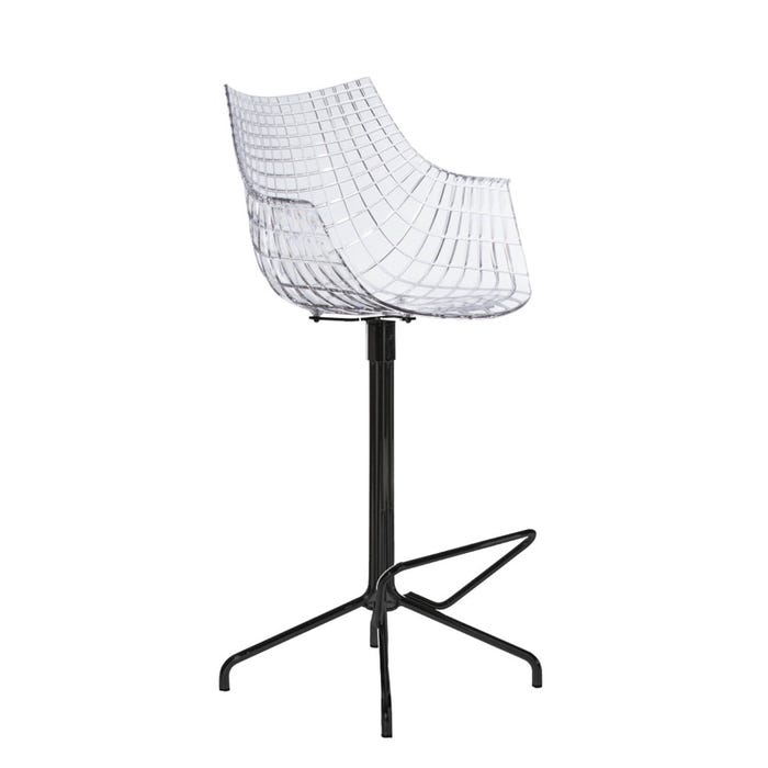 Chaise de bar Meridiana — Transparent, black