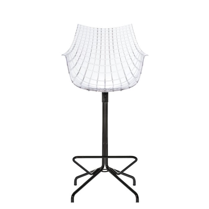 Chaise de bar Meridiana — Transparent, black