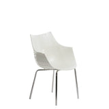 Chaise Meridiana métal — White, chrome/chrome