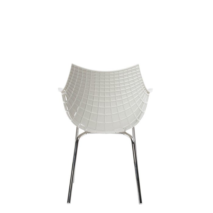 Chaise Meridiana métal — White, chrome/chrome