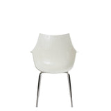 Chaise Meridiana métal — White, chrome/chrome