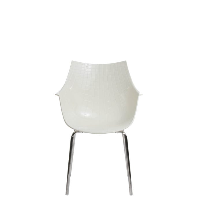 Chaise Meridiana métal — White, chrome/chrome
