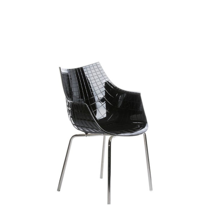 Chaise Meridiana métal — Black, chrome