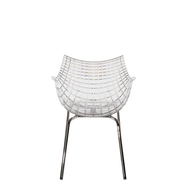 Chaise Meridiana métal — Transparent, chrome
