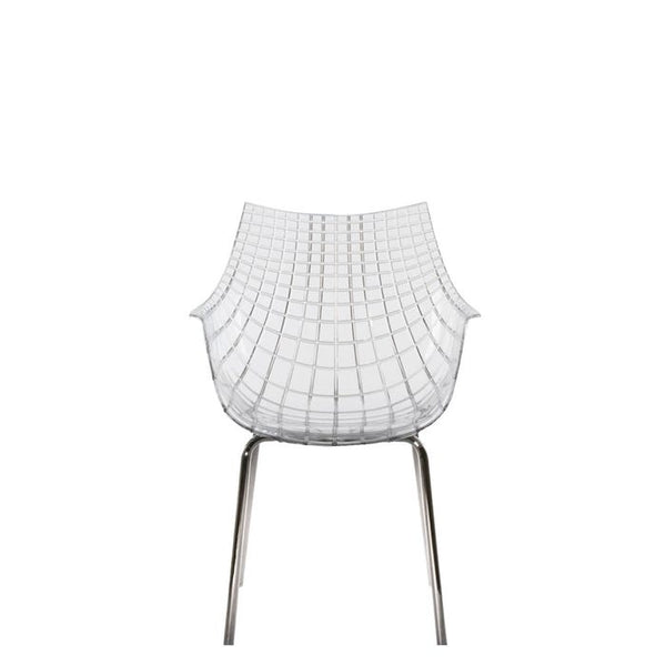 Chaise Meridiana métal — Transparent, chrome