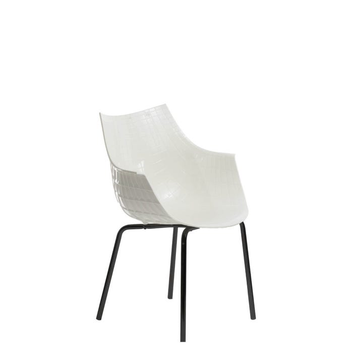 Chaise Meridiana métal — White, black